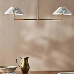 Люстра линейная с 2-мя белыми плиссированными тканевыми абажурами Combination варинант исполнения - 2 | Loft Concept в Твери