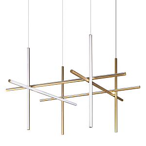 Люстра с 6-ю цилиндрическими плафонами на тонких тросах Trumpet tube