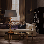 Настольная лампа на ажурном чугунном основании с серым абажуром Openwork Lamp варинант исполнения - 5 | Loft Concept в Твери