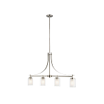 Люстра подвесная цвета никель с четырьмя матовыми стеклянными плафонами в современном стиле Generation Lighting варинант исполнения - 2 | Loft Concept в Твери