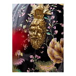 Ваза из фарфора черная с цветочной росписью и бронзовыми элементами Spring Garden варинант исполнения - 6 | Loft Concept в Твери