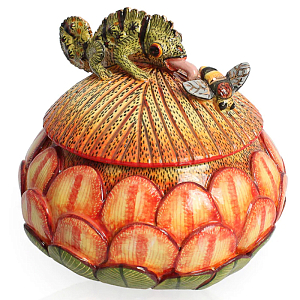 Шкатулка Хамелеон Chameleon on Floral Box