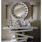 Зеркало белое с круглыми золотыми декоративными элементами Prince of the Church варинант исполнения - 2 | Loft Concept в Твери