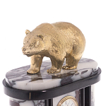 Часы настольные бронзовые с декором в виде медведя Bear Stone Clock варинант исполнения - 2 | Loft Concept в Твери