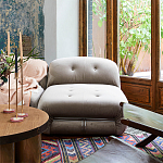 Дизайнерский угловой диван с велюровой светло-коричневой обивкой Fosse Sofa варинант исполнения - 6 | Loft Concept в Твери