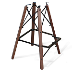 Барный стул со спинкой и подлокотниками на 4-х деревянных ножках Douglas Rhombus Синий Велюр варинант исполнения - 4 | Loft Concept в Твери