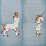 Плитка с узором Девочка единорог варинант исполнения - 2 | Loft Concept в Твери