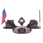 Настольный письменный набор из природного камня обсидиана коричневого Team leader варинант исполнения - 1 | Loft Concept в Твери