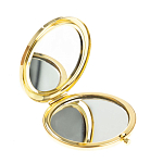 Зеркало карманное складное круглое из натурального камня Оникс в подарочной упаковке Gold Stone Mirrors варинант исполнения - 2 | Loft Concept в Твери