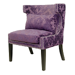 Полукресло с мягкой обивкой из жаккарда на 4-х ножках из массива березы Baroque Armchair violet варинант исполнения - 3 | Loft Concept в Твери