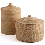 Плетеная корзина с крышкой Kheri Wicker Basket варинант исполнения - 2 | Loft Concept в Твери