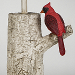 Настольная лампа с тканевым абажуром и основанием в виде птицы на дереве Simurq варинант исполнения - 4 | Loft Concept в Твери