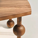 Обеденный стол деревянный с круглыми декоративными элементами на ножках Koko варинант исполнения - 2 | Loft Concept в Твери
