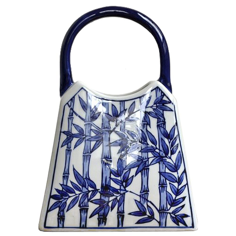 Ваза Ceramic Bag strip Темно-синий в Твери | Loft Concept 
