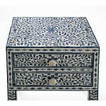 Тумбочка прикроватная White Pearl BEDSIDE CABINET 2 blue DRAWER варинант исполнения - 2 | Loft Concept в Твери