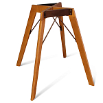 Стол обеденный с коричневой прямоугольной столешницей из керамики на четырех деревянных ножках Brown Ceramics варинант исполнения - 3 | Loft Concept в Твери