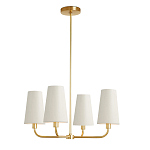 Люстра золотая с белыми тканевыми абажурами Coolness варинант исполнения - 1 | Loft Concept в Твери