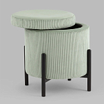 Светло-зеленый пуф на черных ножках SANJAY варинант исполнения - 2 | Loft Concept в Твери