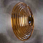 Бра с рельефным круглым плафоном янтарного цвета Savio Glass Disc Light варинант исполнения - 1 | Loft Concept в Твери