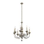 Люстра серебряного цвета с состаренным эффектом и декоративным подвесным шаром Kichler варинант исполнения - 2 | Loft Concept в Твери