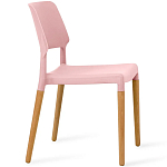 Пластиковый стул на ножках из массива бука Ferret Pink варинант исполнения - 3 | Loft Concept в Твери