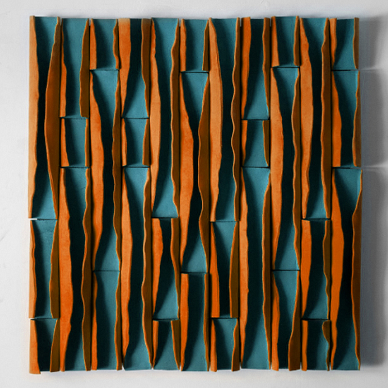 Объемное фактурное панно Metropolis Terracotta Бирюзовый Терракотовый в Твери | Loft Concept 