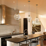 Подвесной светильник с прозрачным шарообразным стеклянным плафоном Feiss варинант исполнения - 6 | Loft Concept в Твери