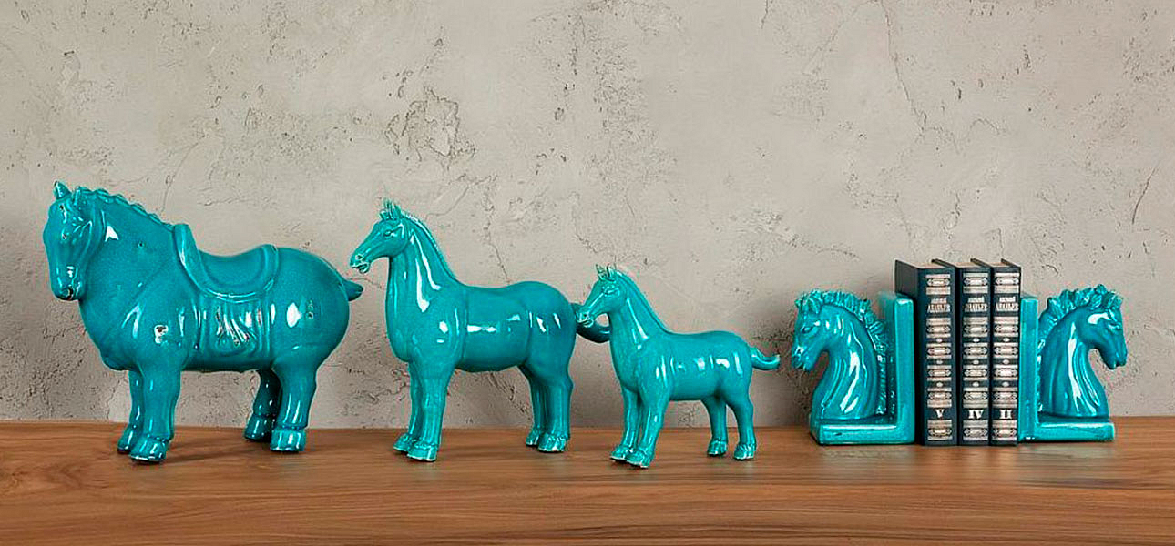 Фигурка керамика синяя лошадь большая Blue Horse Фигурка керамика синяя лошадь большая Blue Horse - Loft-Concept в Твери