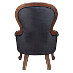 Кресло с мягкой обивкой из черного велюра на 4-х деревянных ножках Evelyn Classical Armchair варинант исполнения - 3 | Loft Concept в Твери
