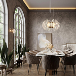 Люстра с декором в виде крупных рельефных лепестков 80 см Ethereal Bloom варинант исполнения - 3 | Loft Concept в Твери