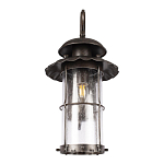 Уличный настенный светильник с цилиндрическим плафоном и изогнутым кованым каркасом Elysian Lanterns варинант исполнения - 4 | Loft Concept в Твери