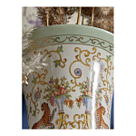 Ваза высокая из фарфора на бронзовом основании Turquoise Blooming Garden варинант исполнения - 8 | Loft Concept в Твери