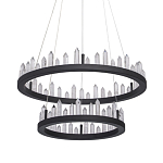 Люстра с двумя кольцами черного цвета с хрустальными элементами QUARTZ CRYSTAL варинант исполнения - 1 | Loft Concept в Твери