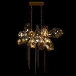 Люстра подвесная с 18-ю стеклянными плафонами с вертикальными подвесками Gilded Mirage  варинант исполнения - 3 | Loft Concept в Твери