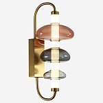 Бра с плафоном из разноцветного стекла Glass Peonies варинант исполнения - 3 | Loft Concept в Твери