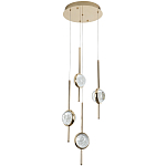 Люстра с 4-мя плафонами из хрустального шара Crystal Bubbles Gold Hanging Lamp варинант исполнения - 1 | Loft Concept в Твери