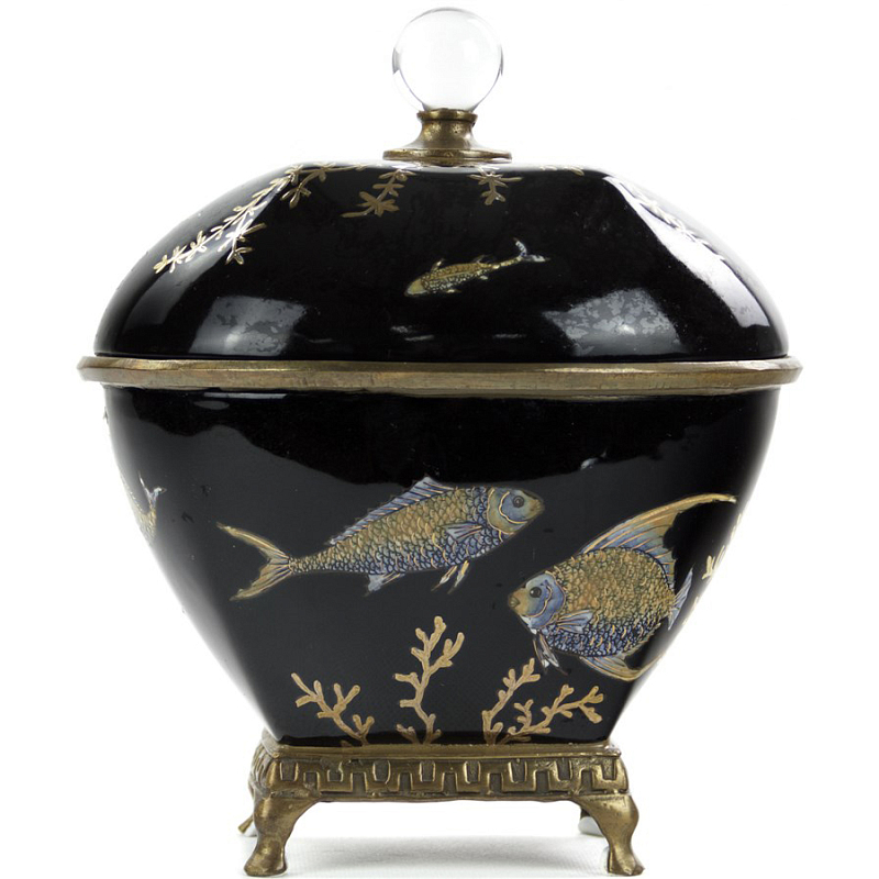 Шкатулка Box Gold Algae Fish Черный Бронза Золотой Шкатулка Box Gold Algae Fish Черный Бронза Золотой в Твери | Loft Concept
