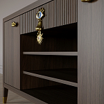 Комод-буфет Elsa Dreams Walnut с открытыми полками   варинант исполнения - 4 | Loft Concept в Твери