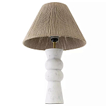 Настольная лампа с плетеным абажуром и белым мраморным основанием Simplicity and Nobility варинант исполнения - 2 | Loft Concept в Твери