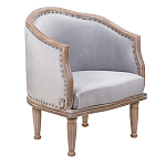 Кресло низкое с мягкой обивкой из велюра на 4-х деревянных ножках Emile Armchair grey варинант исполнения - 1 | Loft Concept в Твери