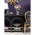 Ваза из прозрачного стекла на бронзовой подставке с ободком и ручками в виде стрекоз Eden Garden варинант исполнения - 7 | Loft Concept в Твери