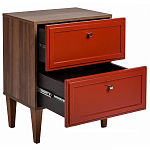 Тумба прикроватная красная из массива бука с 2-мя ящиками Wenge Light варинант исполнения - 3 | Loft Concept в Твери