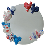 Зеркало круглое с декором в виде петушков Cockerel варинант исполнения - 1 | Loft Concept в Твери