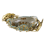 Чаша голубого цвета с оранментом и и бронзовыми фигурами леопардов Eden Garden варинант исполнения - 4 | Loft Concept в Твери