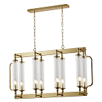 Люстра прямоугольная с 8-ю стеклянными плафонами цилиндрической формы Jeanette варинант исполнения - 2 | Loft Concept в Твери