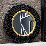 Зеркало в черной фактурной раме с золотым кантом Summon the Light варинант исполнения - 6 | Loft Concept в Твери