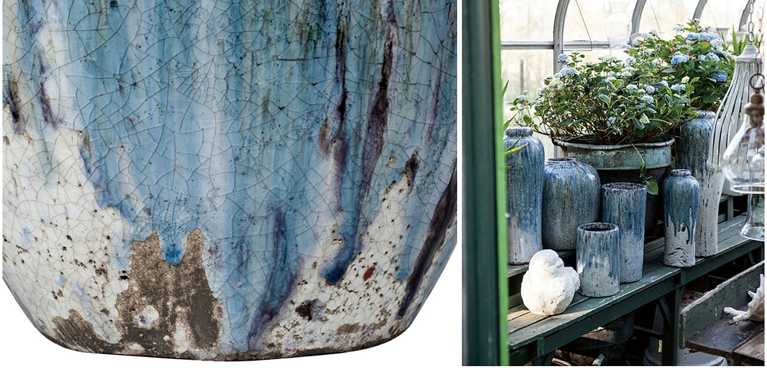 Ваза Terracotta Vase blue-white Ваза Terracotta Vase blue-white - Loft-Concept в Твери