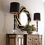 Зеркало восьмиугольное в черно-золотистой раме Pairing варинант исполнения - 3 | Loft Concept в Твери