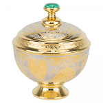 Сахарница металлическая с гравировкой и натуральным камнем Малахит в подарочной коробке Metal Stone Sugar Bowls варинант исполнения - 1 | Loft Concept в Твери