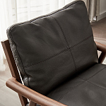 Кресло c каркасом из массива дерева и мягкой кожаной обивкой Walnut Armchair варинант исполнения - 5 | Loft Concept в Твери